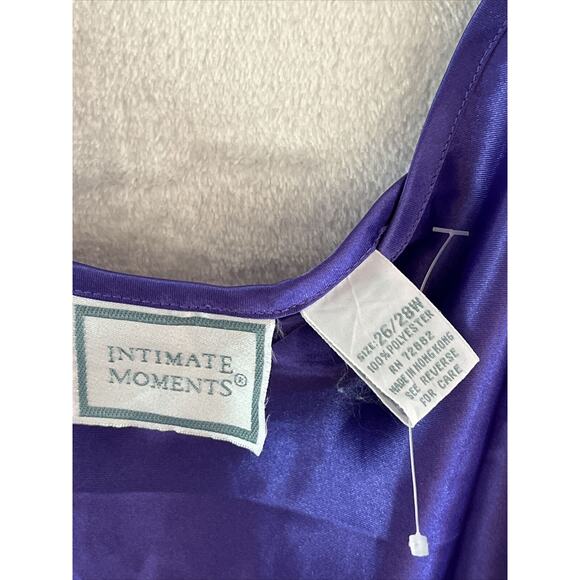 Intimate Moments Satin Nightgown Size 26 Purple Chemise Silky USA Vintage NOS - Picture 4 of 11